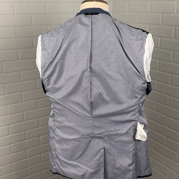 Marzotto Banana Republic Blazer Men 42R Blue Modern Slim Super 100s Wool Jacket - Picture 9 of 15